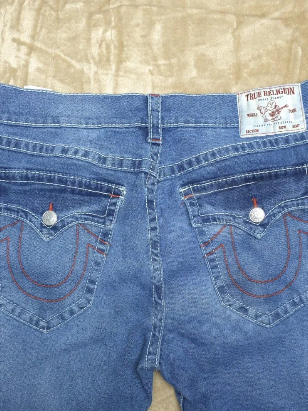 True Religion Billy Relaxed Bootcut Jeans Mens 36 Blue Flap Pocket